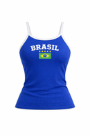 Blusinha Regata Feminina Cropped Brasil Copa do Mundo