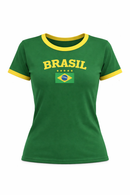 Camiseta Feminina Brasil Seleção Casual Copa do Mundo
