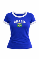 Camiseta Feminina Brasil Seleção Casual Copa do Mundo