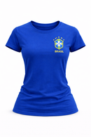 Camiseta T-Shirt Com Estampa Silk Brasil Escudo Feminina