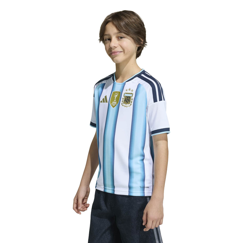 Camisa Infantil Argentina 2026 Home Com Patch Campeão