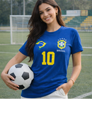 Camiseta T-Shirt Com Estampa Silk Brasil Mapa Feminina