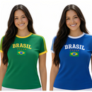 Camiseta Feminina Brasil Seleção Casual Copa do Mundo