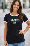 Camiseta Feminina Brasil Seleção Casual Copa do Mundo