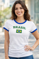 Camiseta Feminina Brasil Seleção Casual Copa do Mundo