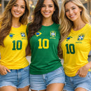 Camiseta T-Shirt Com Estampa Silk Brasil Mapa Feminina